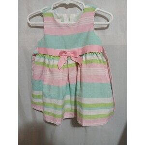 Girls size 6-9  Months Multicolored Pastel Stripes by Bonnie Baby